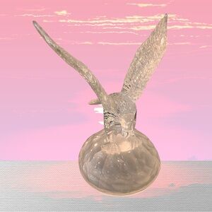 Cristal d'Arques Crystal Clear Art GlassEagle Statue Frosted Base.